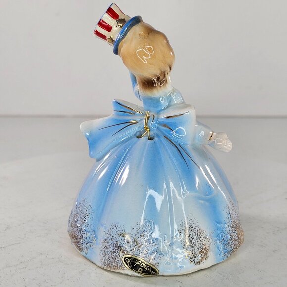 Vintage Josef Originals July 4th Liberty Bell Patriotic Belle Girl Wearing Hat - Picture 5 of 11